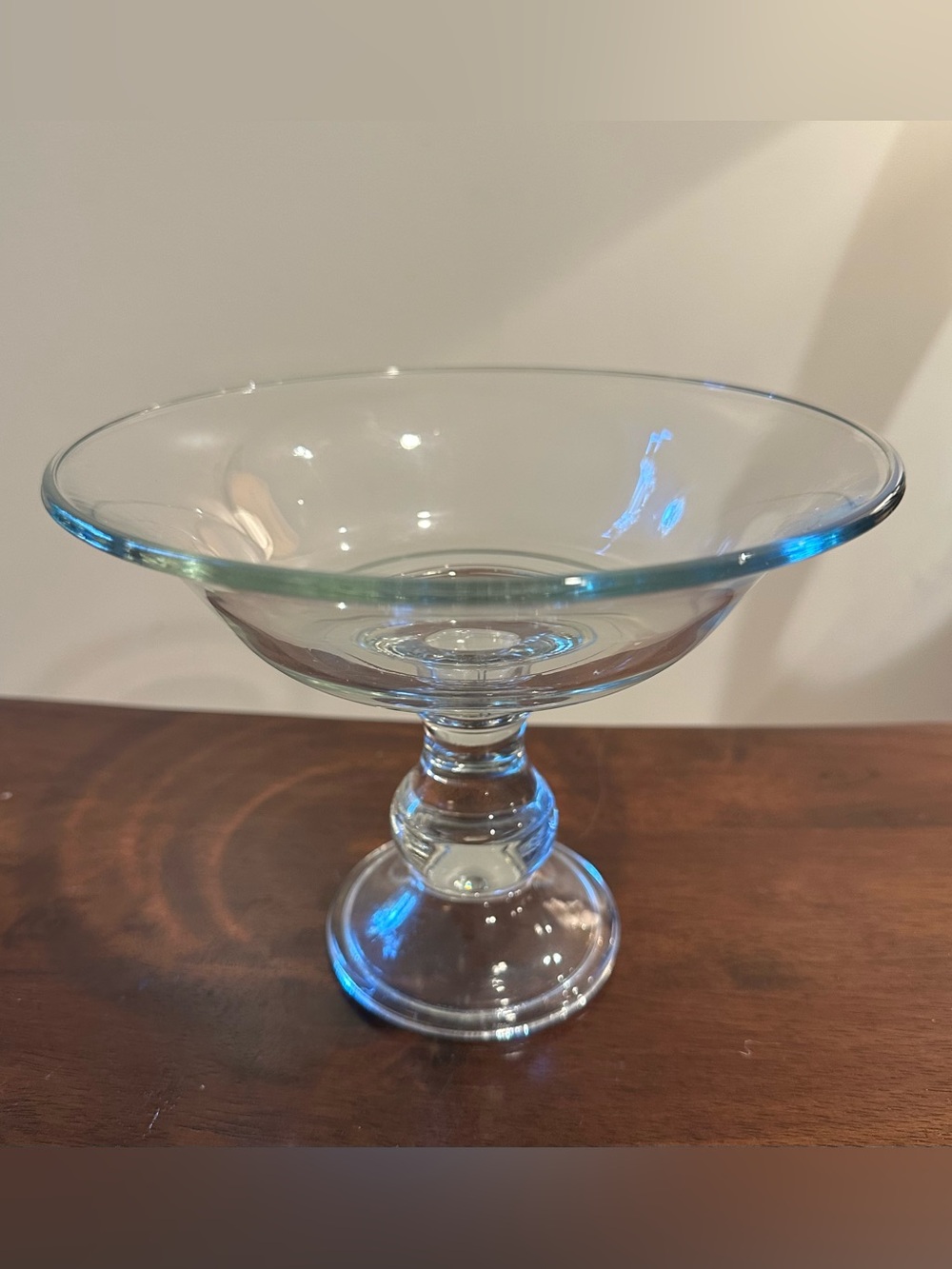Vintage • clear glass • footed • serving dish • bowl